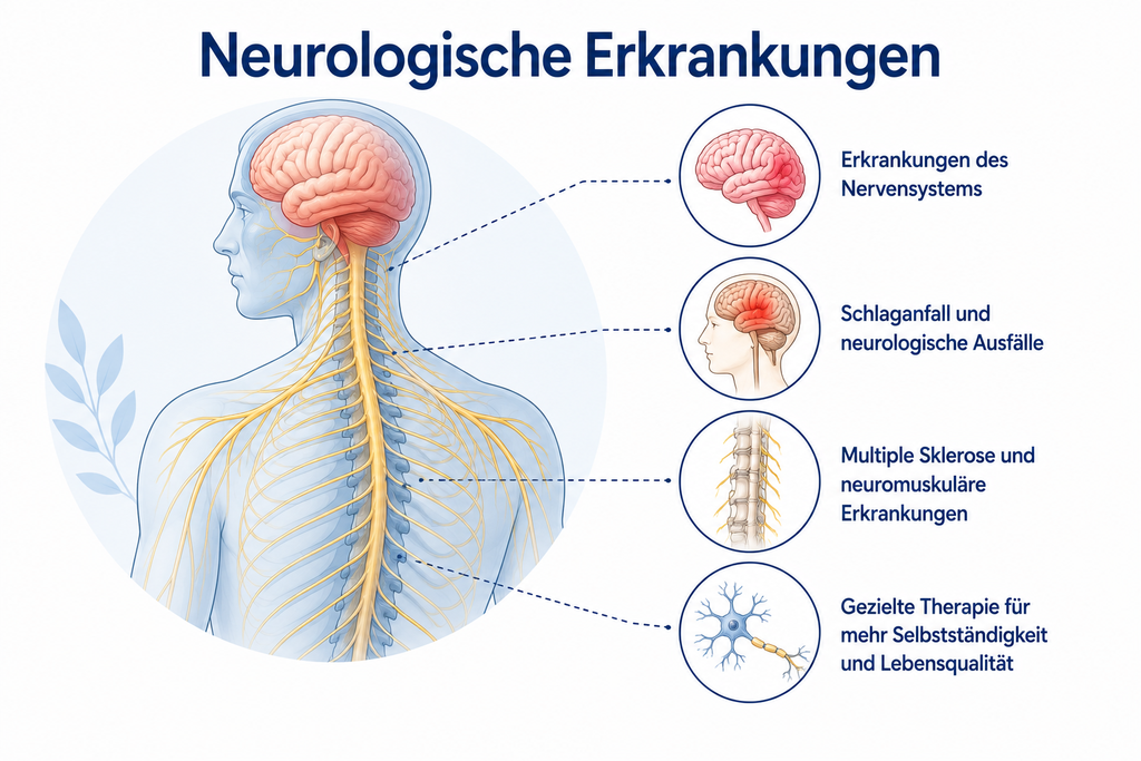 Schematische Darstellung neurologischer Erkrankungen und physiotherapeutischer Behandlung – Physiotherapie Delmenhorst